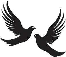 Eternal Elegance of a Dove Pair Soulful Soar Dove Pair Element vector