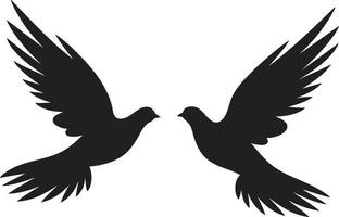 Eternal Serenity Emblem of a Dove Pair Heavenly Harmony Dove Pair vector