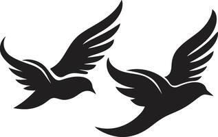 Gentle Companions Dove Pair Element Eternal Serenity Emblem of a Dove Pair vector