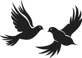 Heavenly Harmony of a Dove Pair Serenade in Flight Dove Pair Element vector