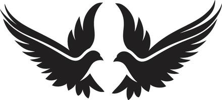 Divine Duet Emblem of a Dove Pair Endless Embrace Dove Pair vector