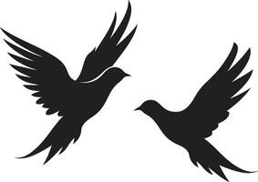 Infinite Embrace Dove Pair Element Peaceful Partners Emblem of a Dove Pair vector
