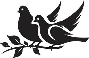 Heavenly Harmony Dove Pair Element Winged Serenity of a Dove Pair vector