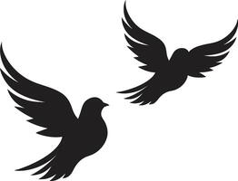 Peaceful Partners Emblem of a Dove Pair Celestial Connection Dove Pair vector