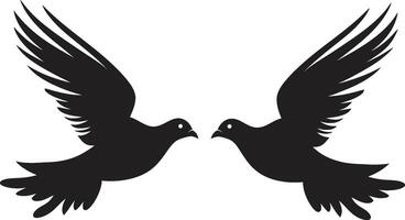 Soulful Soar Dove Pair Element Feathered Embrace Emblem of a Dove Pair vector