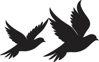 Gentle Companions Dove Pair Element Eternal Serenity Emblem of a Dove Pair vector