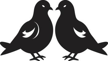 Divine Duet Emblem of a Dove Pair Endless Embrace Dove Pair vector