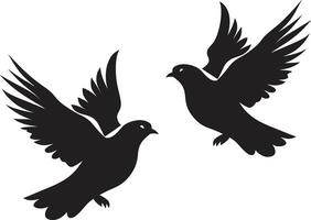 Loving Flight of a Dove Pair Symbolic Serenity Dove Pair Element vector