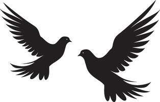 par de paz emblema de un paloma par alas de unidad paloma par vector