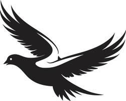 vuelo de compasión paloma par elemento armonía en movimiento emblema de un paloma par vector