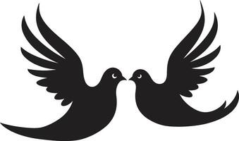 Fluttering Affection of a Dove Pair Gentle Companions Dove Pair Element vector