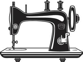 noir costura ic negro de coser máquina emblema elegante puntadas elegante para negro de coser máquina vector