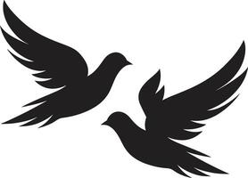 Eternal Serenity Emblem of a Dove Pair Heavenly Harmony Dove Pair vector