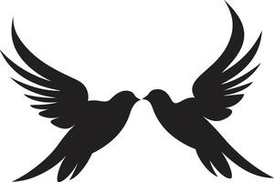 Symbolic Serenity Dove Pair Element Pair of Peace Emblem of a Dove Pair vector