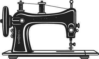 noir arte de la costura negro para a la medida de coser máquina en monocromo obra maestra elegante negro de coser máquina vector