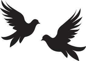 Heavenly Harmony Dove Pair Loving Flight of a Dove Pair vector