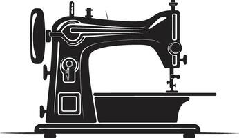 StitchCraft Symphony Black for Elegant Sewing Machine in Couture Craftsmanship Elegant Black Sewing Machine in vector