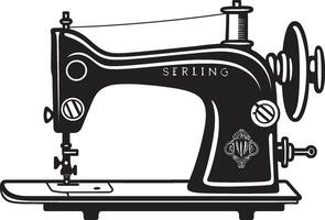 Noir Needlepoint Black for Sewing Machine Emblem Precision Purl Black Sewing Machine vector