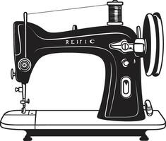 costura noir negro para astuto de coser máquina pulcro grapadora negro ic de coser máquina en vector