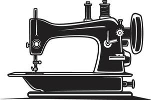 Noir Needlecraft Black for Sleek Sewing Machine in Monochromatic Mastery Elegant for Black Sewing Machine vector