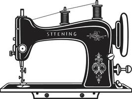 noir punto del aguja negro para astuto de coser máquina precisión bordado negro para de coser máquina emblema vector