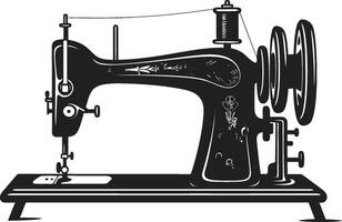 Tailored Threads Elegant Black for Precision Sewing Machine Noir Needlecraft Black Sewing Machine in Elegant vector