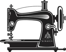 Needlework Noir Elegant for Chic Sewing Machine Precision Embroidery Black for Black Sewing Machine vector