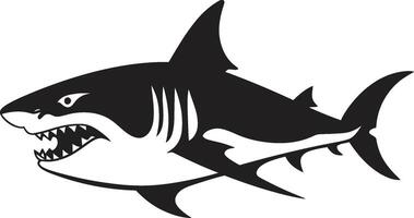 Abyssal Dominance Black Shark Oceanic Apex Black for Fearsome Shark in vector