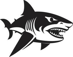 depredador majestad negro ic tiburón en oceánico apéndice elegante negro tiburón emblema vector