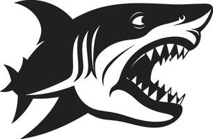 Sleek Swimmer Black for ic Shark Elegant Aquatic Apex Black ic Shark in vector