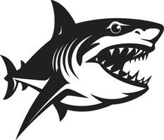 Abyssal Dominance Elegant Black Shark in Swift Sea Sovereign Black for Sleek Shark vector