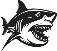 Abyssal Dominance Elegant Black Shark in Swift Sea Sovereign Black for Sleek Shark vector