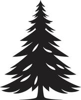 Starry Night Pines Christmas Tree Elements Enchanted Evergreen Grove s for Fantasy Decor vector