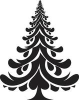 Deck the Halls Treetops Christmas Tree Set in Traditional Style Starlit Christmas Night Elements for Magical Tree Decor vector