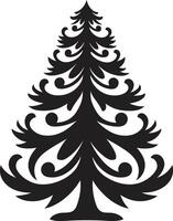 dorado resplandor pino Navidad árbol elementos para festivo s nieve besado abeto s para invierno mundo maravilloso arboles vector