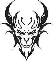 Infernal Insignia Black Devilhead Malevolent Majesty Sinister Devilhead Emblem in Dark Hue vector