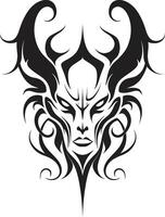 Sinister Seal Devilhead Tattoo in Black Obsidian Oath Devilhead for the Dark vector