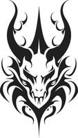 Demonic Decree Black Devilhead Tattoo Dark Dominion Evil Devilhead in Ebony vector