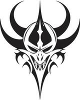 Ebon Enigma Evil Devilhead in Obsidian Hue Demonic Decree Sinister Devilhead Symbol vector