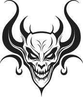 demoníaco dinastía cabeza de diablo tatuaje obsidiana juramento mal cabeza de diablo vector
