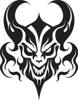 Hellish Heraldry Evil Devilhead Devils Mark Black Devilhead Tattoo vector