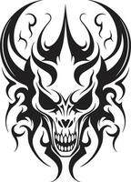 de ébano enigma negro cabeza de diablo tentación simbólico cabeza de diablo tatuaje símbolo vector