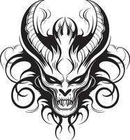 malévolo marca negro cabeza de diablo diabólico decreto cabeza de diablo tatuaje vector