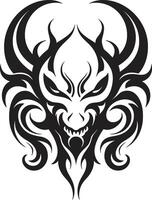 Dark Dominion Devilhead Tattoo Symbol Shadowed Sovereignty Evil Devilhead Emblem vector
