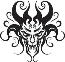 Sinuous Shadow Black Devilhead Temptation Token Devilhead in Ebony vector