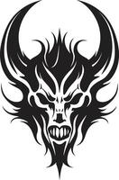 Nightfall Heraldry Evil Devilhead Infernal Impression Devilhead Tattoo in Ebony vector