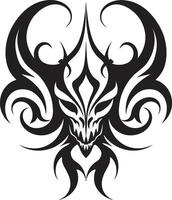 Malignant Marking Devilhead Tattoo in Black ic Style Sinful Symbolism Evil Devilhead in Black Color vector