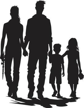 Happiness Architects Family Element Unity Utopia ic Happy Family Emblem vector