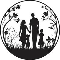 Harmony Haven for Happy Family Smiles United Family Emblem vector