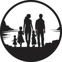 Cheerful Clan Family Masterpiece Together Forever Emblem of Happy Family vector